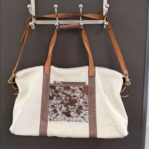 Cowhide extra large duffle bag made in USA